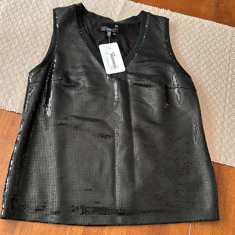 DREW holiday christmas party xs boutique tank top sleeveless sequin NWT 260$